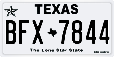 TX license plate BFX7844