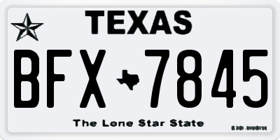 TX license plate BFX7845