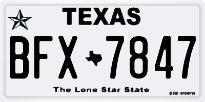 TX license plate BFX7847