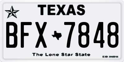 TX license plate BFX7848
