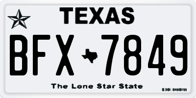 TX license plate BFX7849