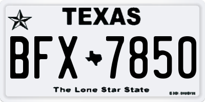 TX license plate BFX7850