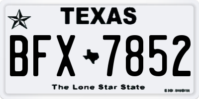 TX license plate BFX7852