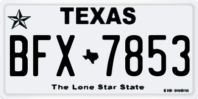 TX license plate BFX7853