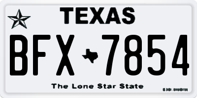 TX license plate BFX7854