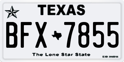 TX license plate BFX7855