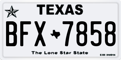 TX license plate BFX7858