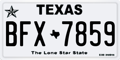 TX license plate BFX7859