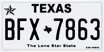 TX license plate BFX7863
