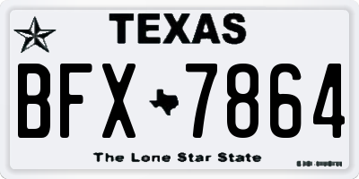 TX license plate BFX7864
