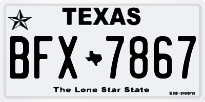 TX license plate BFX7867