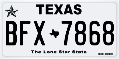 TX license plate BFX7868