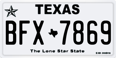 TX license plate BFX7869