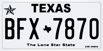 TX license plate BFX7870