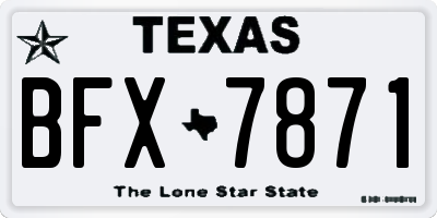 TX license plate BFX7871