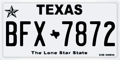 TX license plate BFX7872