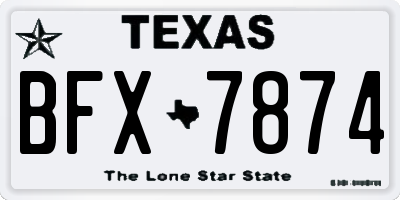 TX license plate BFX7874
