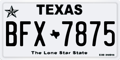 TX license plate BFX7875