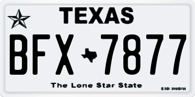 TX license plate BFX7877