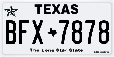 TX license plate BFX7878