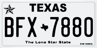 TX license plate BFX7880