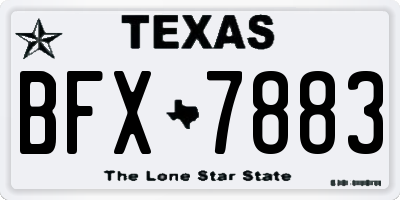 TX license plate BFX7883