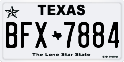 TX license plate BFX7884