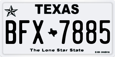 TX license plate BFX7885