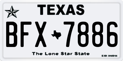TX license plate BFX7886