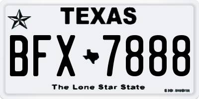 TX license plate BFX7888