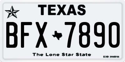 TX license plate BFX7890