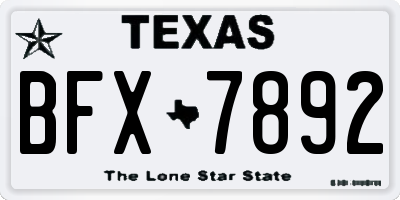 TX license plate BFX7892