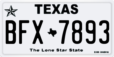 TX license plate BFX7893