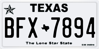 TX license plate BFX7894