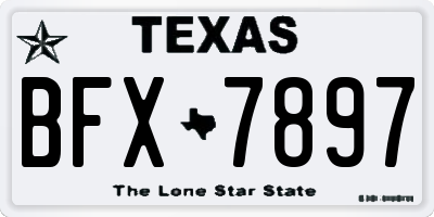 TX license plate BFX7897
