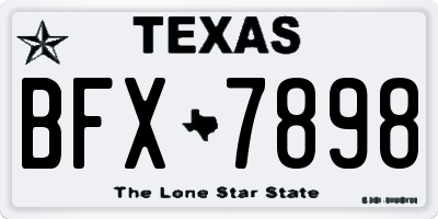 TX license plate BFX7898