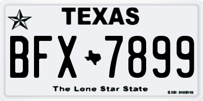 TX license plate BFX7899