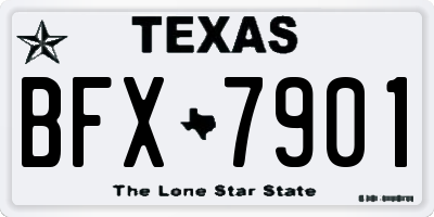 TX license plate BFX7901