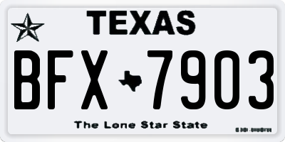 TX license plate BFX7903