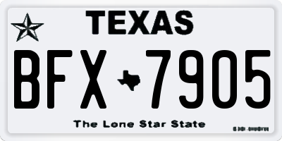 TX license plate BFX7905