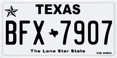 TX license plate BFX7907