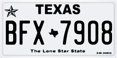 TX license plate BFX7908