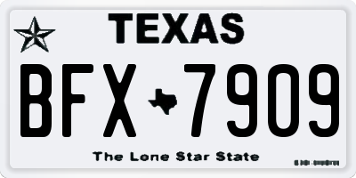 TX license plate BFX7909