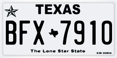 TX license plate BFX7910