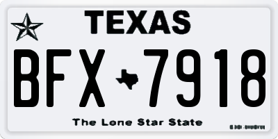 TX license plate BFX7918