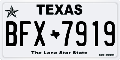 TX license plate BFX7919