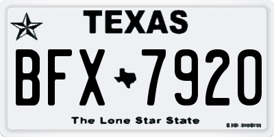 TX license plate BFX7920