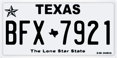 TX license plate BFX7921