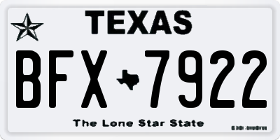 TX license plate BFX7922