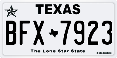 TX license plate BFX7923